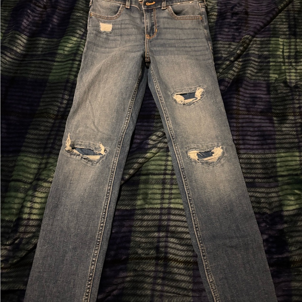 Abercrombie Kids Distressed Blue Jeans
